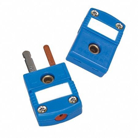 OMEGA Temperature Probe Connectors & Adapters: Plug, For Type J Thermocouple Type, Mini Plug, 2 Pins (MPN SMPW-J-M). Key specifications — attr1432251: No Clamp Included; attr1432252: Write-On Window Included; attr1432255: Flat; attr1276097: Plug; attr1276100: Constantan; attr1276082: Mini Plug; attr1276092: OMEGA; attr1276087: Black.
