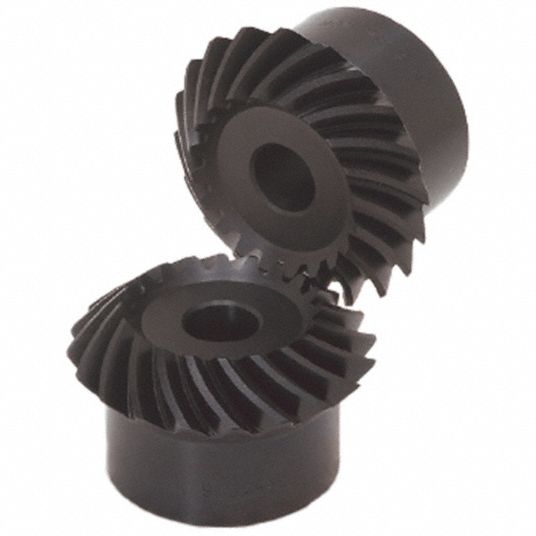KHK GEARS Spiral Miter Gear Left Hand, Module m 2, 30 Teeth, Black