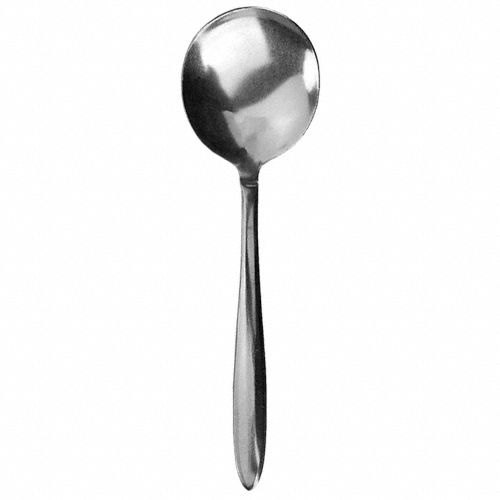 Bouillon Spoon: Sinclair, 18/0, Stainless Steel, 5 7/8 in Overall Lg, Silver