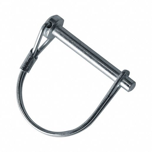 Snap Pin: Inch, 1 3/4 in Shank Lg, 3/8 in Pin Dia, Snap, Round, Steel, Ungraded, Zinc Plated