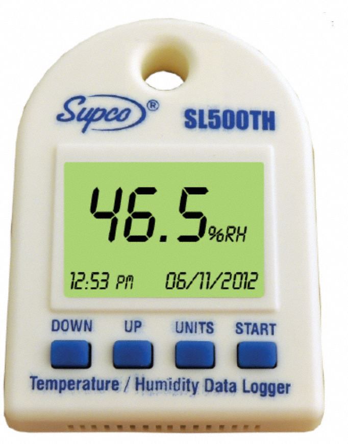 TEMP/HUMID LOGGER,DISPLAY,PLASTIC/METAL