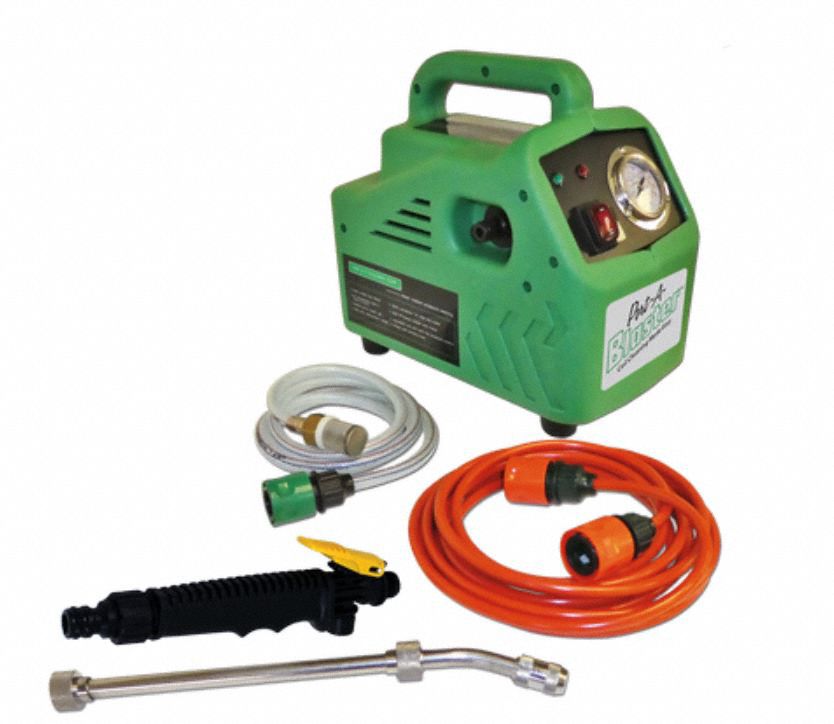 COIL CLEANING MACHINE, PLASTIC/METAL, 120V AC, 80W, 0.25 GPM, 140 PSI, 35 °  TO 120 °  F