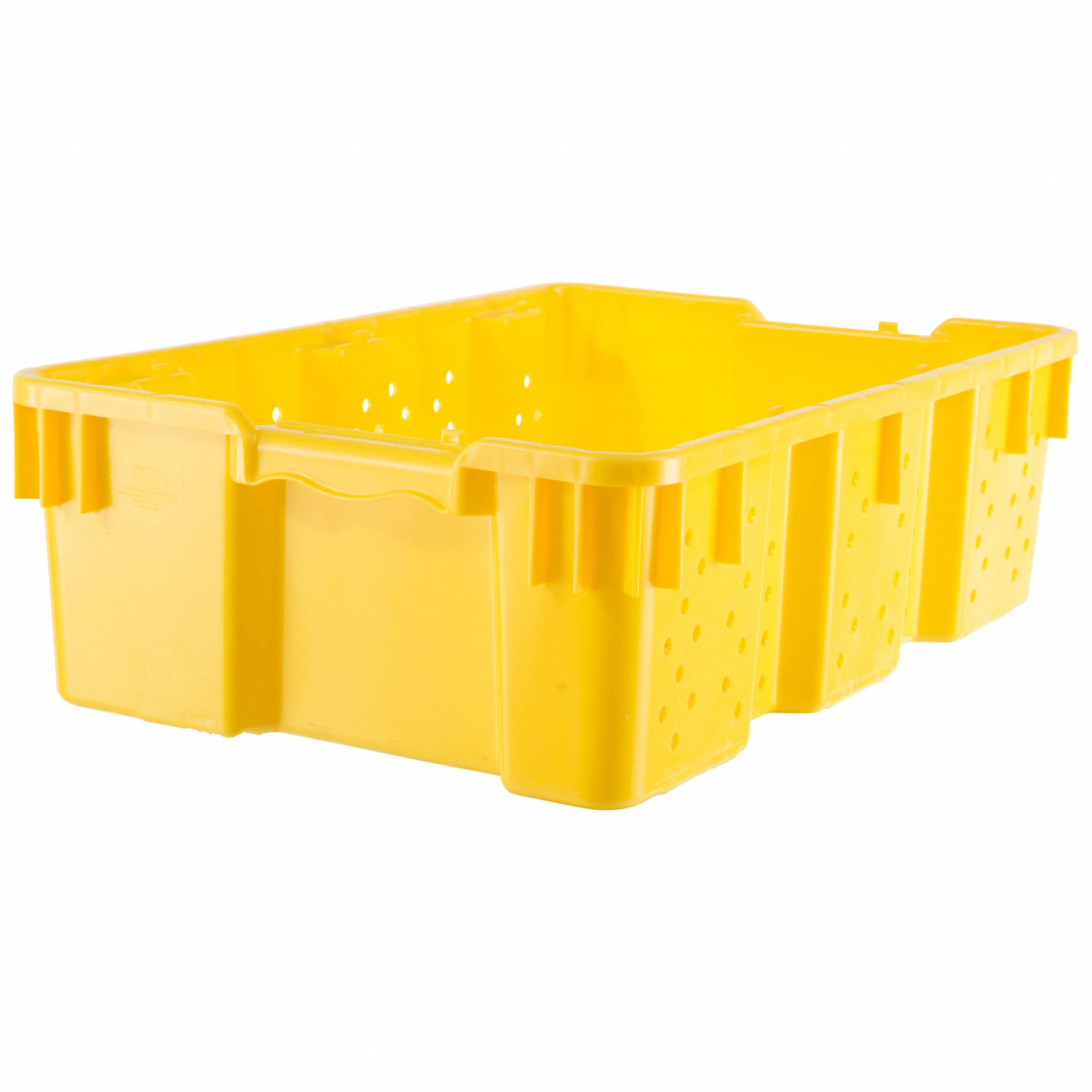 ORBIS SNX2416-7 Ylw Stack and Nest Ctr,Yellow,Vented,Plastic 10E155