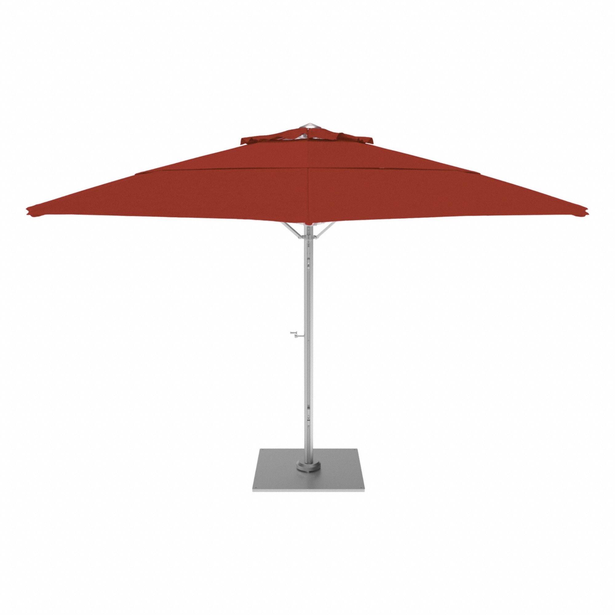 Outdoor Umbrella: Terra Cotta, Aluminum/Steel, Hand Crank, 156 3/8 in Overall Ht