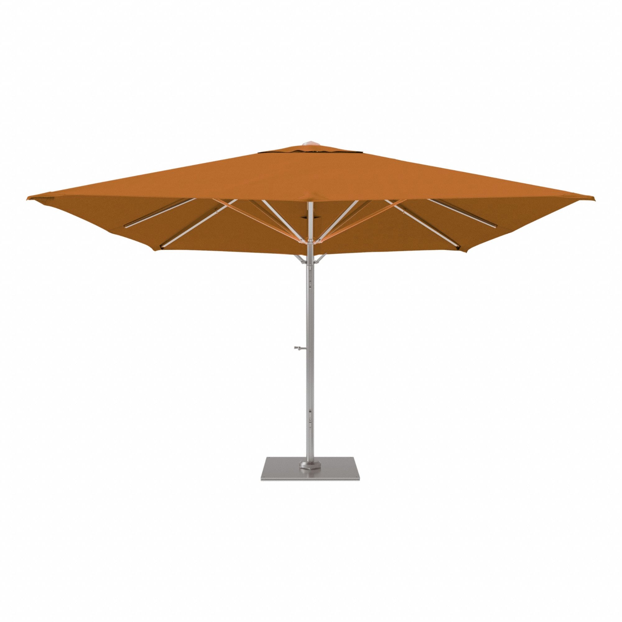 Outdoor Umbrella: Sand, Aluminum/Steel, Hand Crank, 145 1/8 in Overall Ht