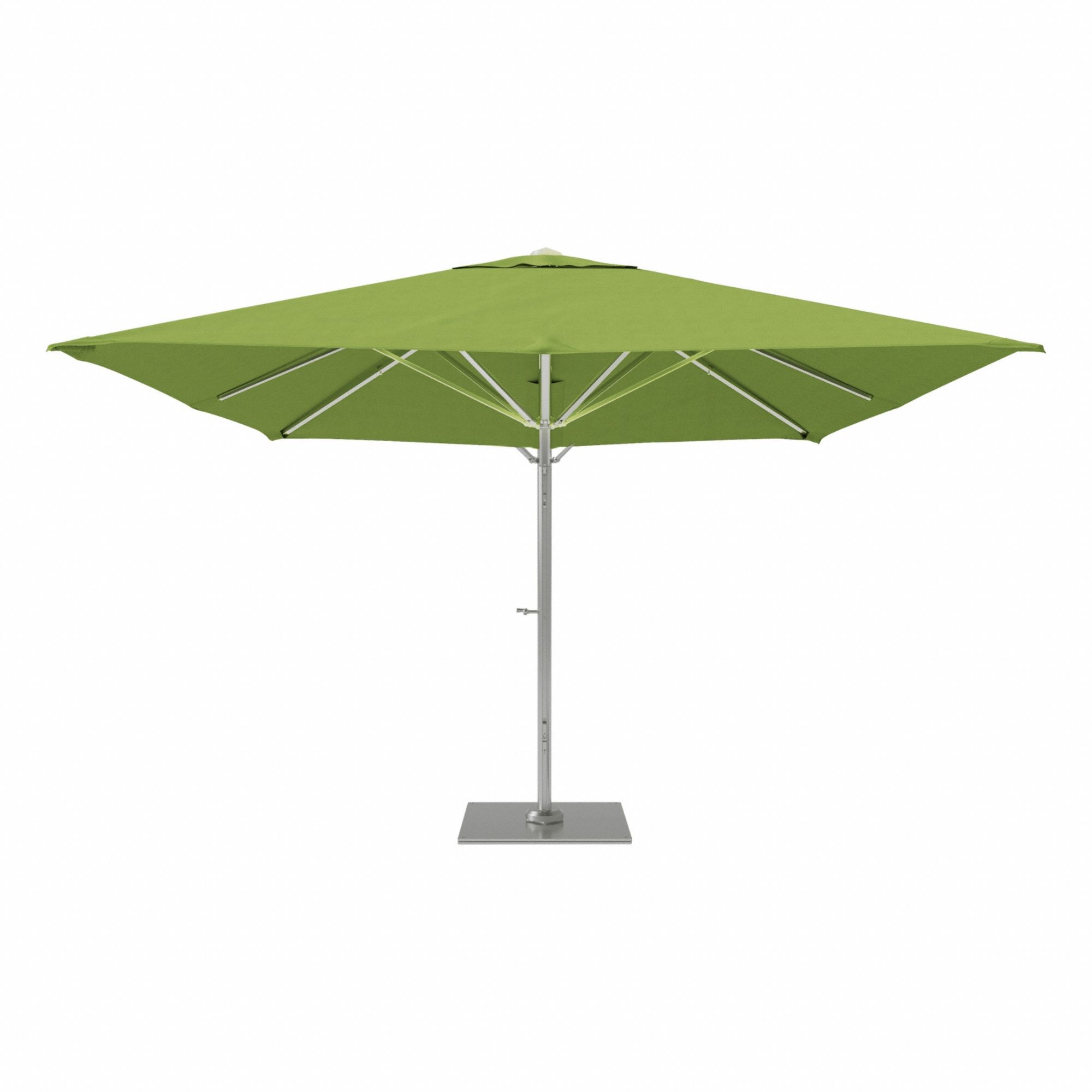 Outdoor Umbrella: Pistachio, Aluminum/Steel, Hand Crank, 145 1/8 in Overall Ht
