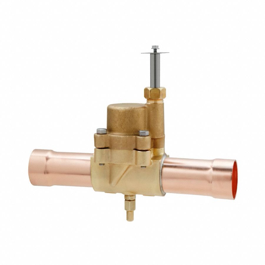 Refrigerant Solenoid Valve: 7/8 in Female Sweat, 0.4 in Port Size, Normally Closed, 2-Way