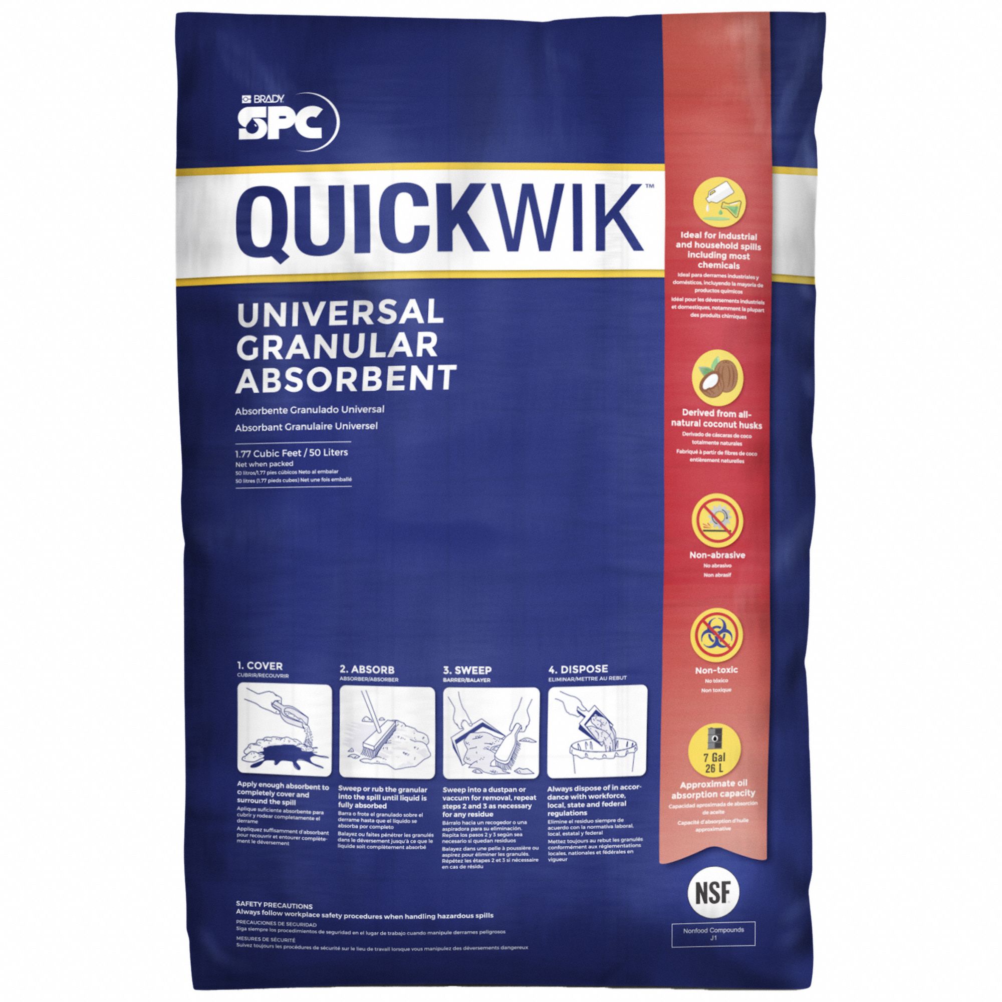 QUICKWIK GRANULAR ABSORBENT, BROWN, 23 IN HEIGHT, UNIVERSAL, 20 LB