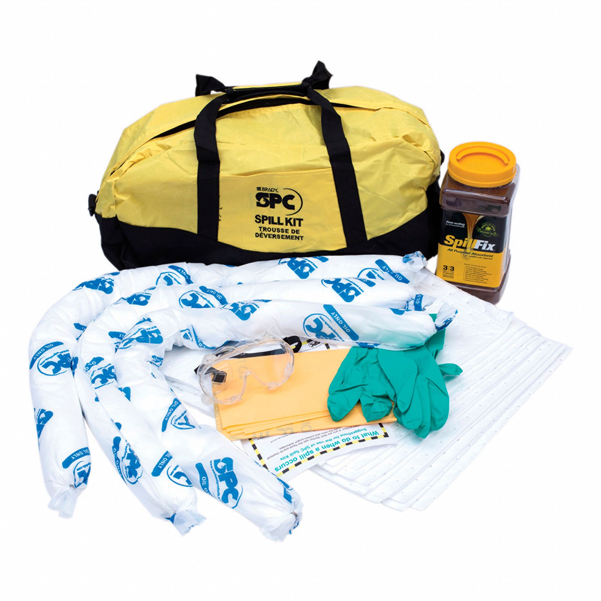 SPILL KIT, YELLOW, 8 GAL CAPACITY, 11 IN WIDTH, 11 IN HEIGHT, 15 PADS INCLUDED