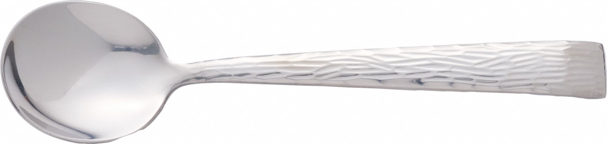 Bouillon Spoon: Sprig, 18/0, Stainless Steel, 6 3/8 in Overall Lg, Silver