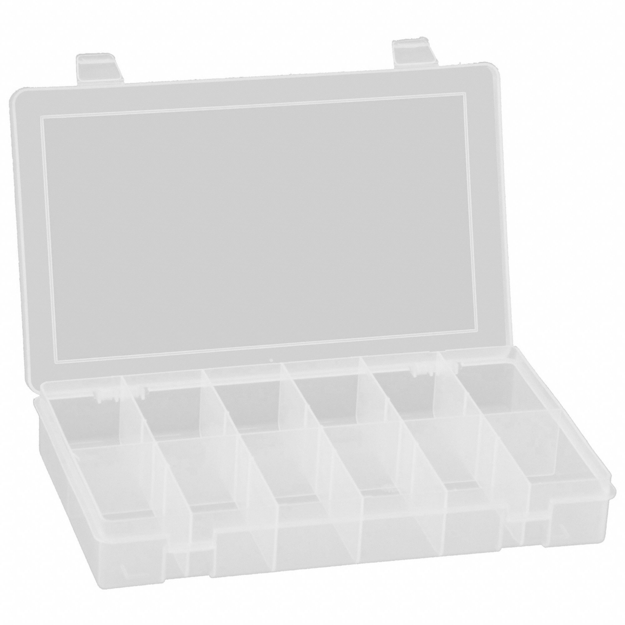 DURHAM MFG SP12-CLEAR Compartment Box,Pstv Snp,Clr,1 3/4 in PK 10