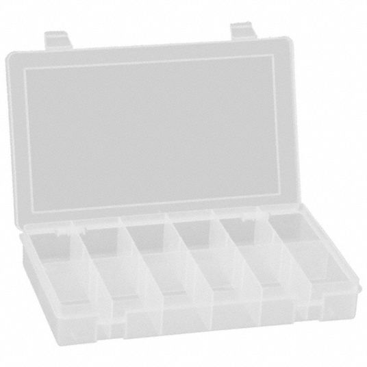 DURHAM MFG, 10 7/8 in x 1 3/4 in, Clear, Compartment Box - 15V201|SP12 ...