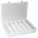 COMPARTMENT BOX, 6¾ IN X 10⅞ IN X 1¾ IN, CLEAR, 6 COMPARTMENTS, SNAP