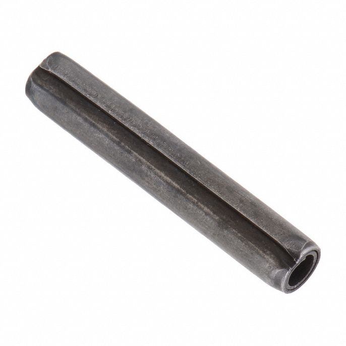 Coiled Spring Pin: Coiled, Inch, 1/4 in Pin Dia, 1 1/2 in Shank Lg, Steel, Plain, 5 PK