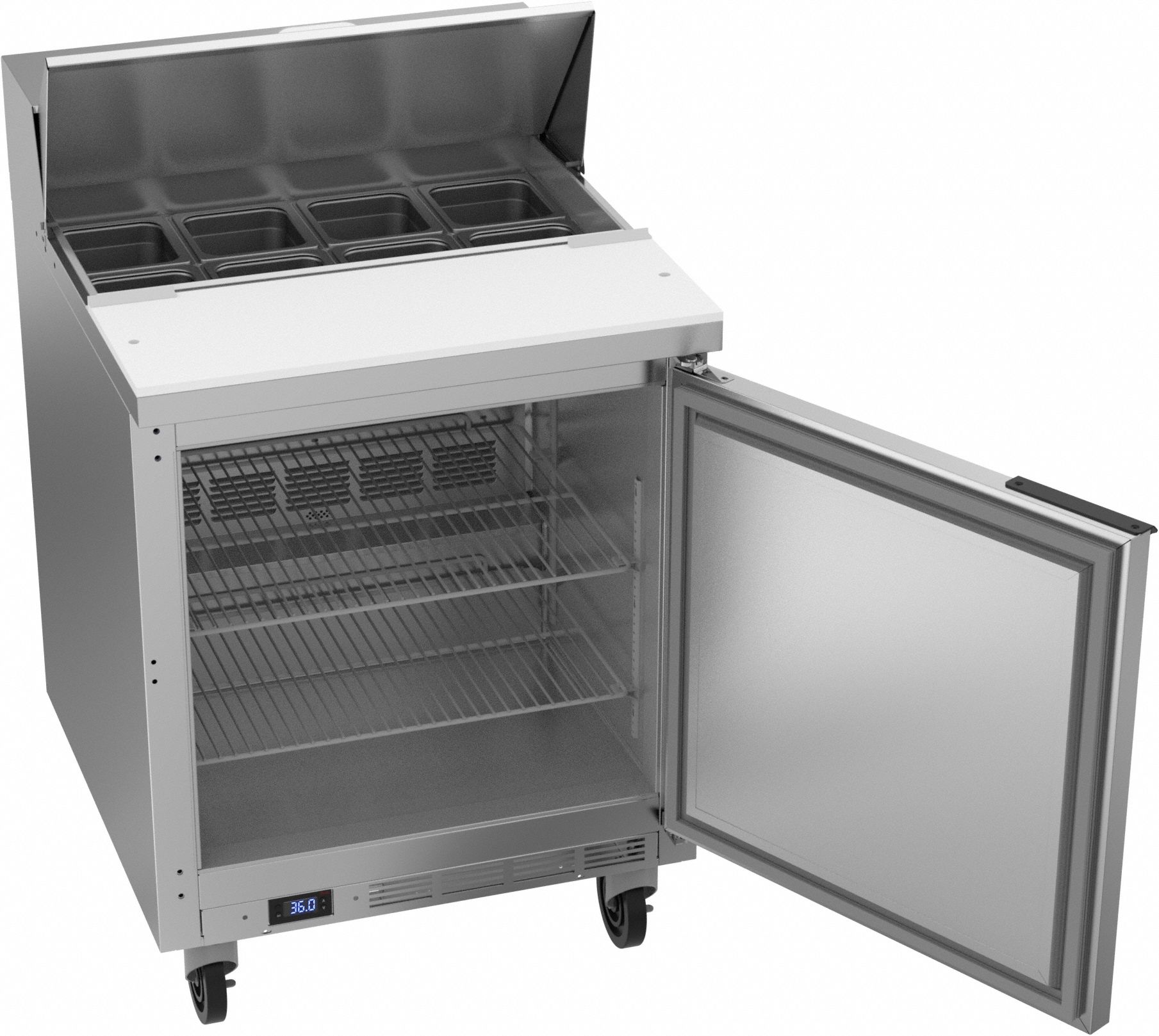 BEVERAGE-AIR, Stainless Steel, 6.9 cu ft Total Capacity, Refrigerator ...