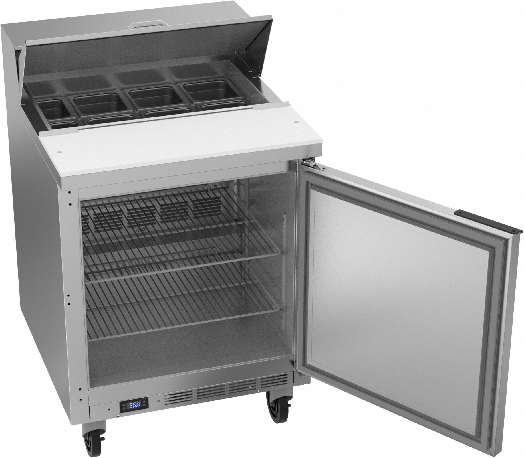 Refrigerator: Silver, 6.8 cu ft, 45 3/8 in Ht, 31 in Dp, Yes Energy Star Compliant