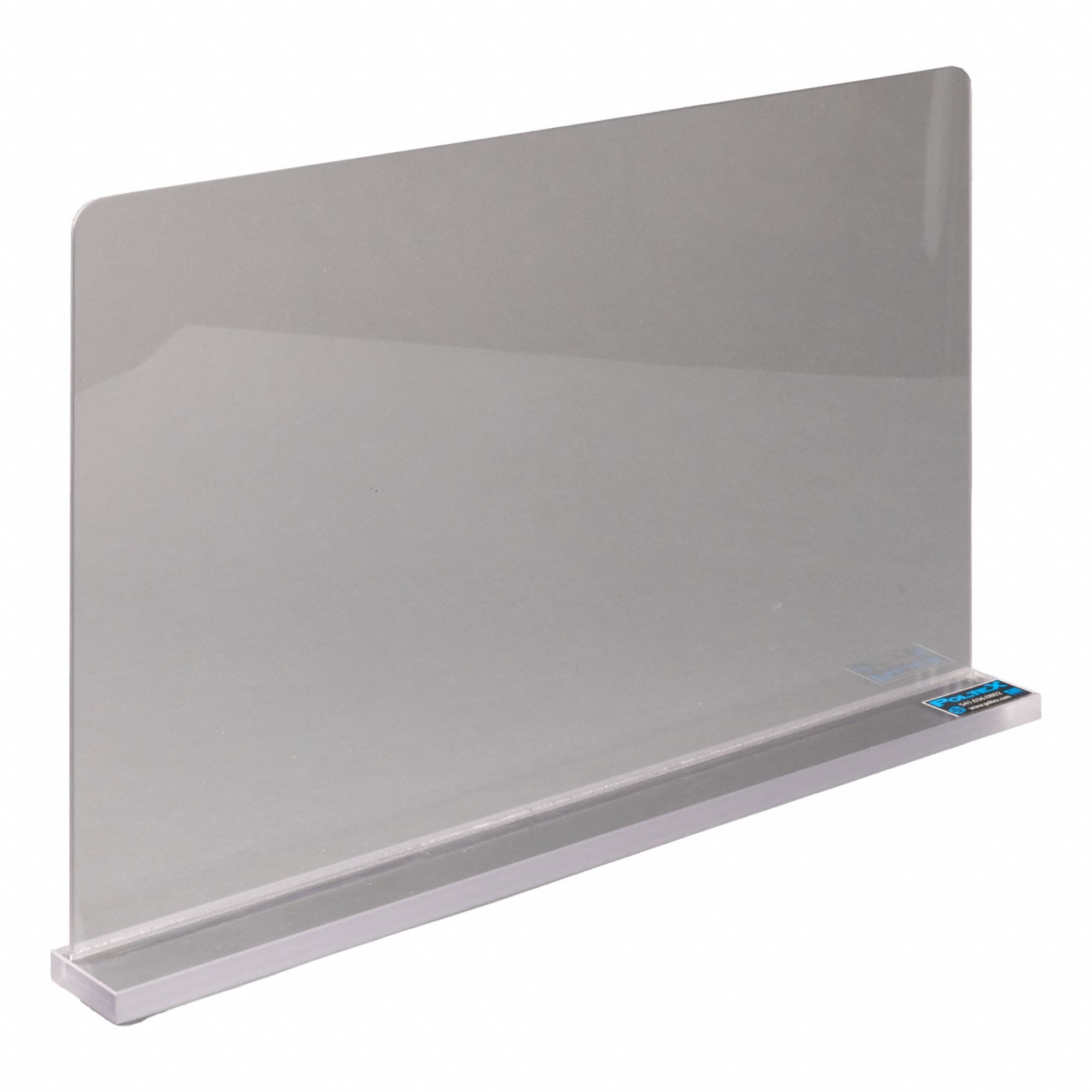 Lab Splash Shield: 8 in Overall Lg, SPLASH-8x16-T, 16 in Overall Wd