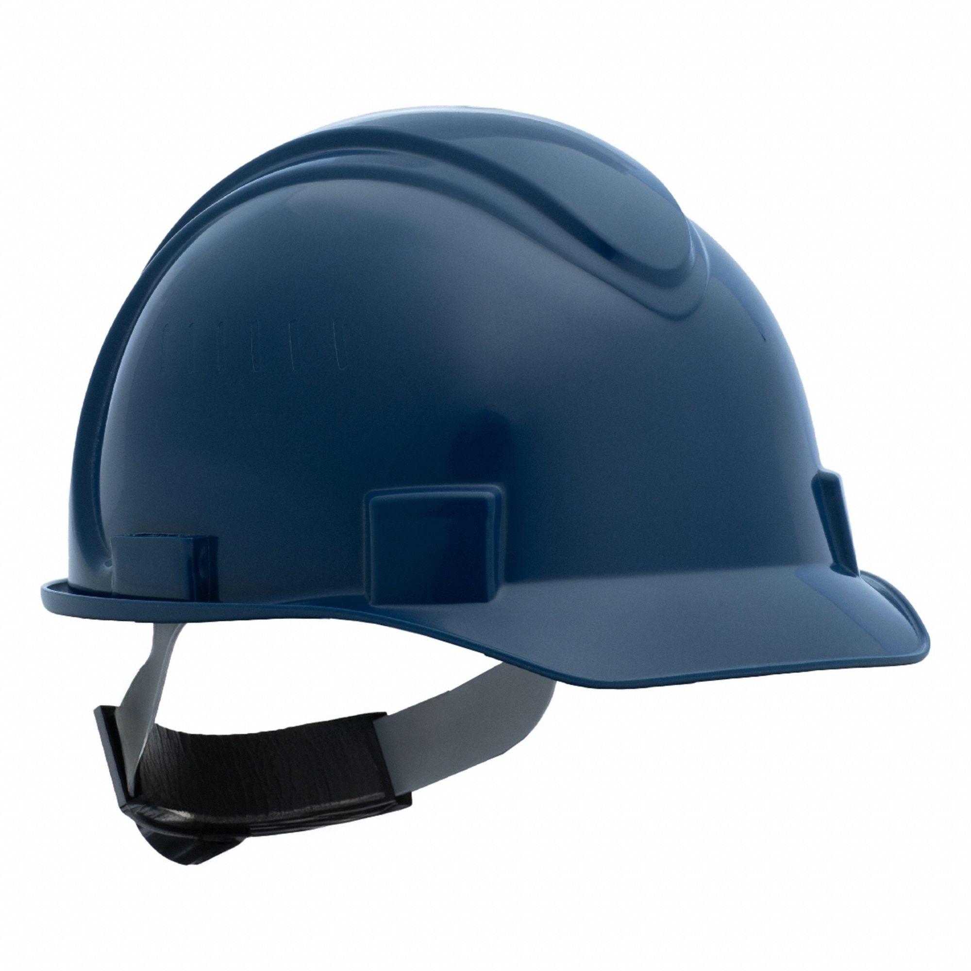 Hard Hat: Blue, No Graphics, Ratchet (4-Point), Ratchet, Polyethylene, Solid, Ratchet, Blue