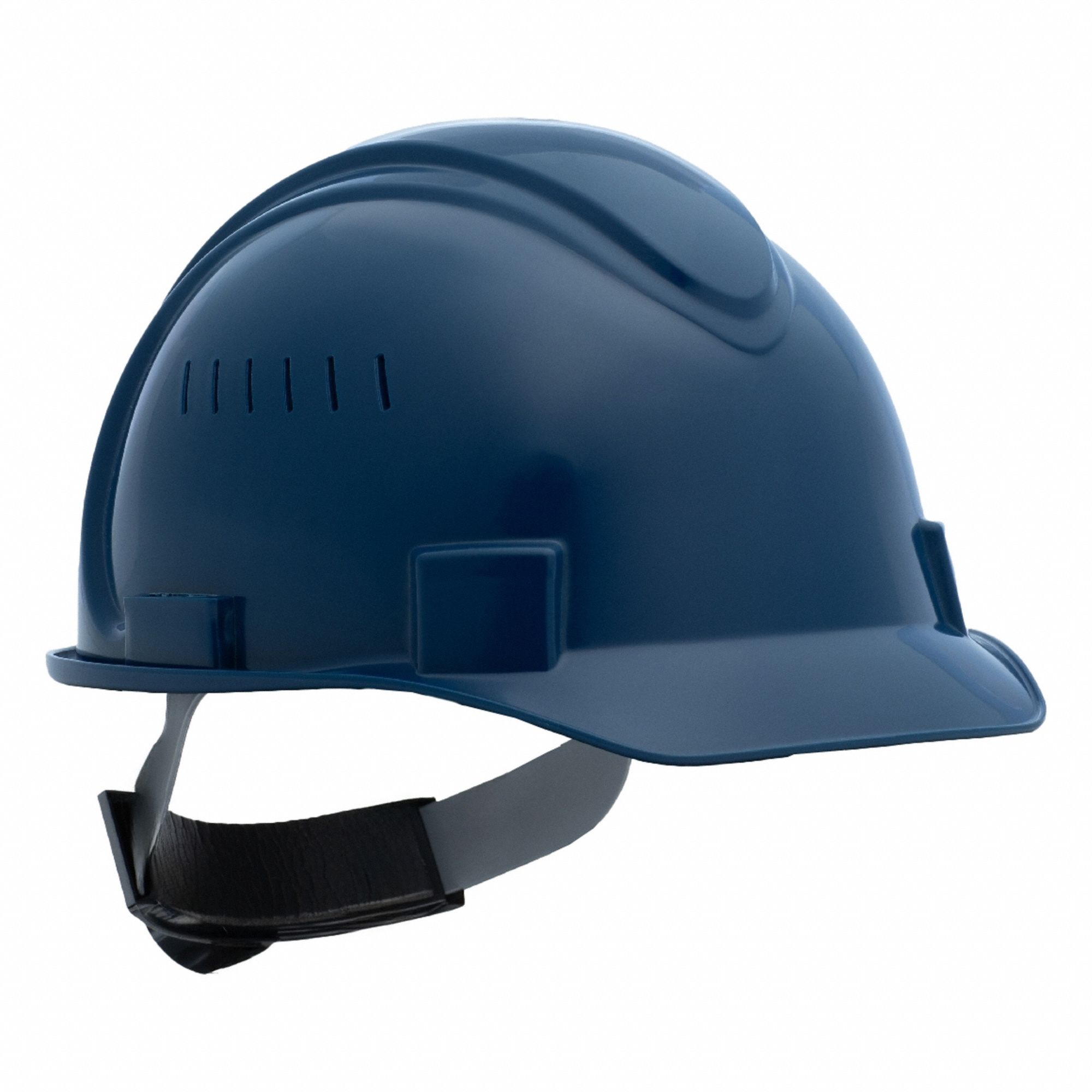 Hard Hat: Blue, No Graphics, Ratchet (4-Point), Ratchet, Polyethylene, Solid, Ratchet, Blue