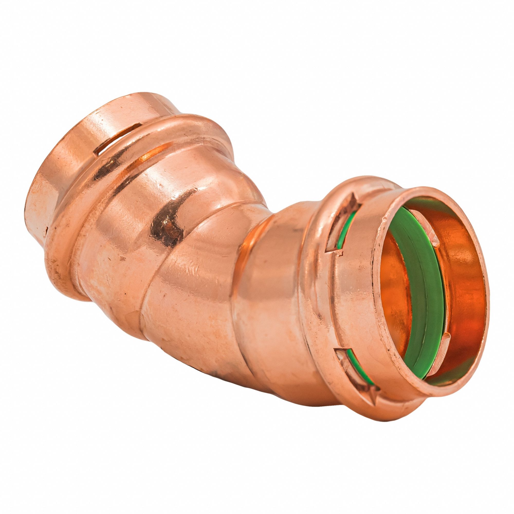 Press Copper 45-Degree Elbow: 1 in CTS x 1 in CTS size, Press-fit x Press-fit
