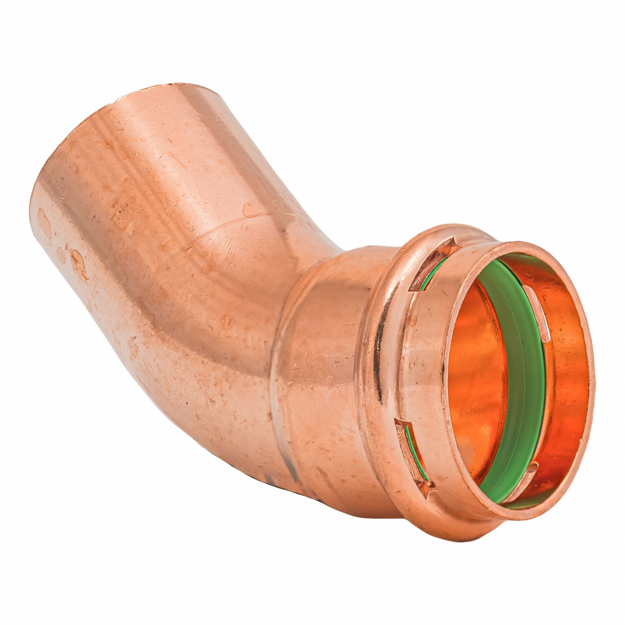 Press Copper 45-Degree Elbow: 1 1/4 in CTS x 1 1/4 in CTS size, Copper