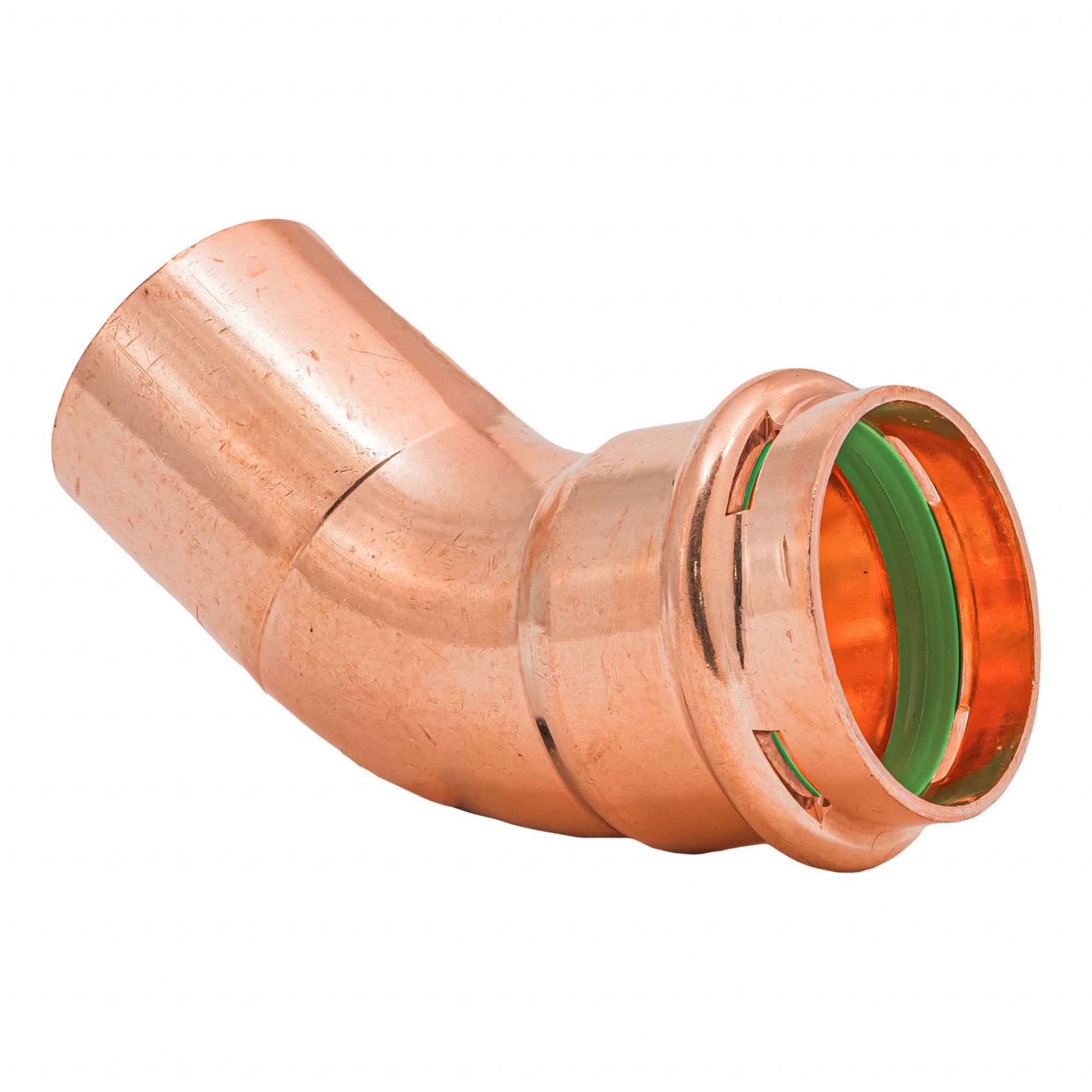 Press Copper 45-Degree Elbow: 1 1/2 in CTS x 1 1/2 in CTS size, Copper