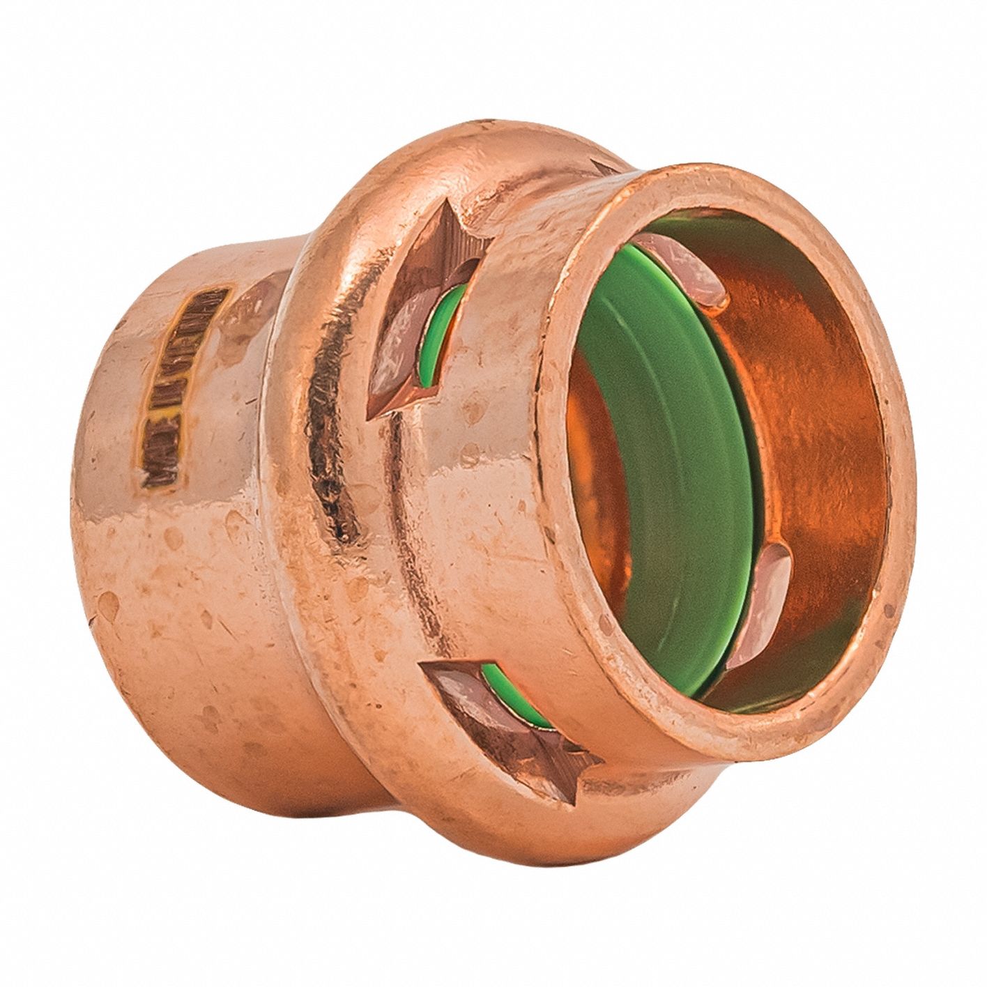 Press Copper Cap: 1/2 in CTS size, Press-fit, Copper, EPDM O-Ring