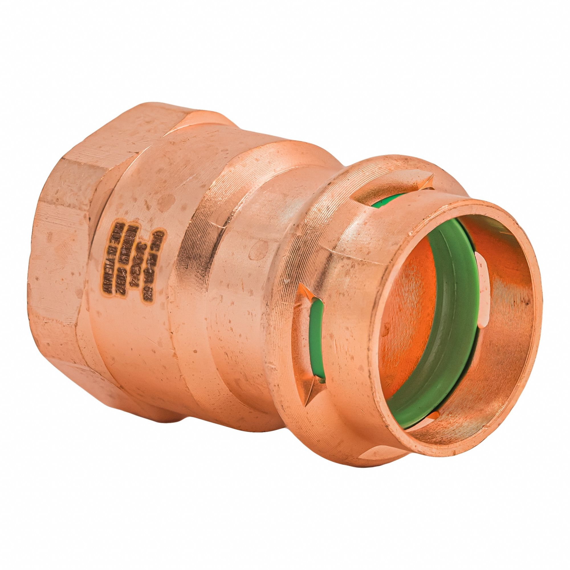 Press Copper FNPT Adapter: 3/4 in CTS x 3/4 in Pipe size, Press-fit x FNPT