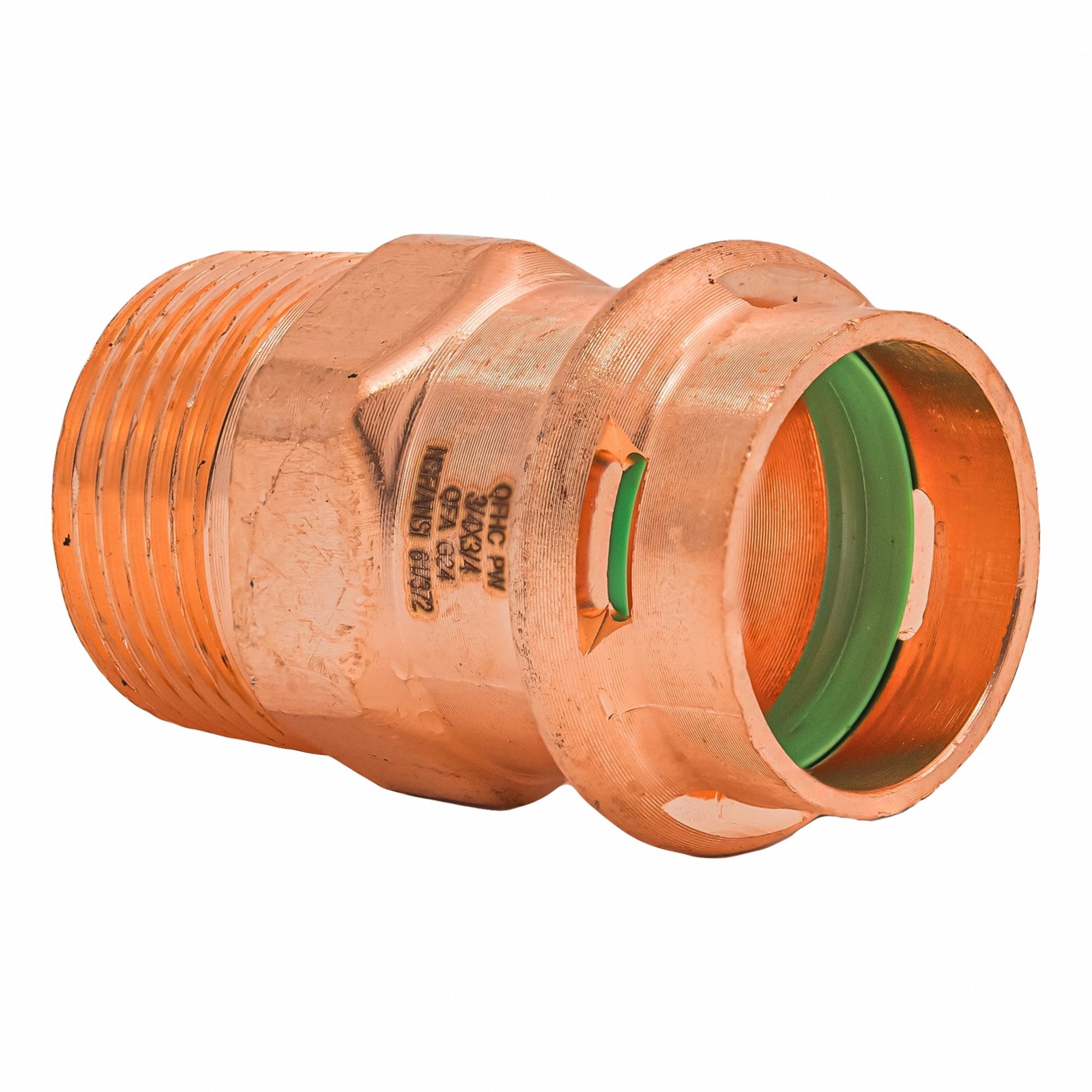 Press Copper MNPT Adapter: 3/4 in CTS x 3/4 in Pipe size, Press-fit x MNPT