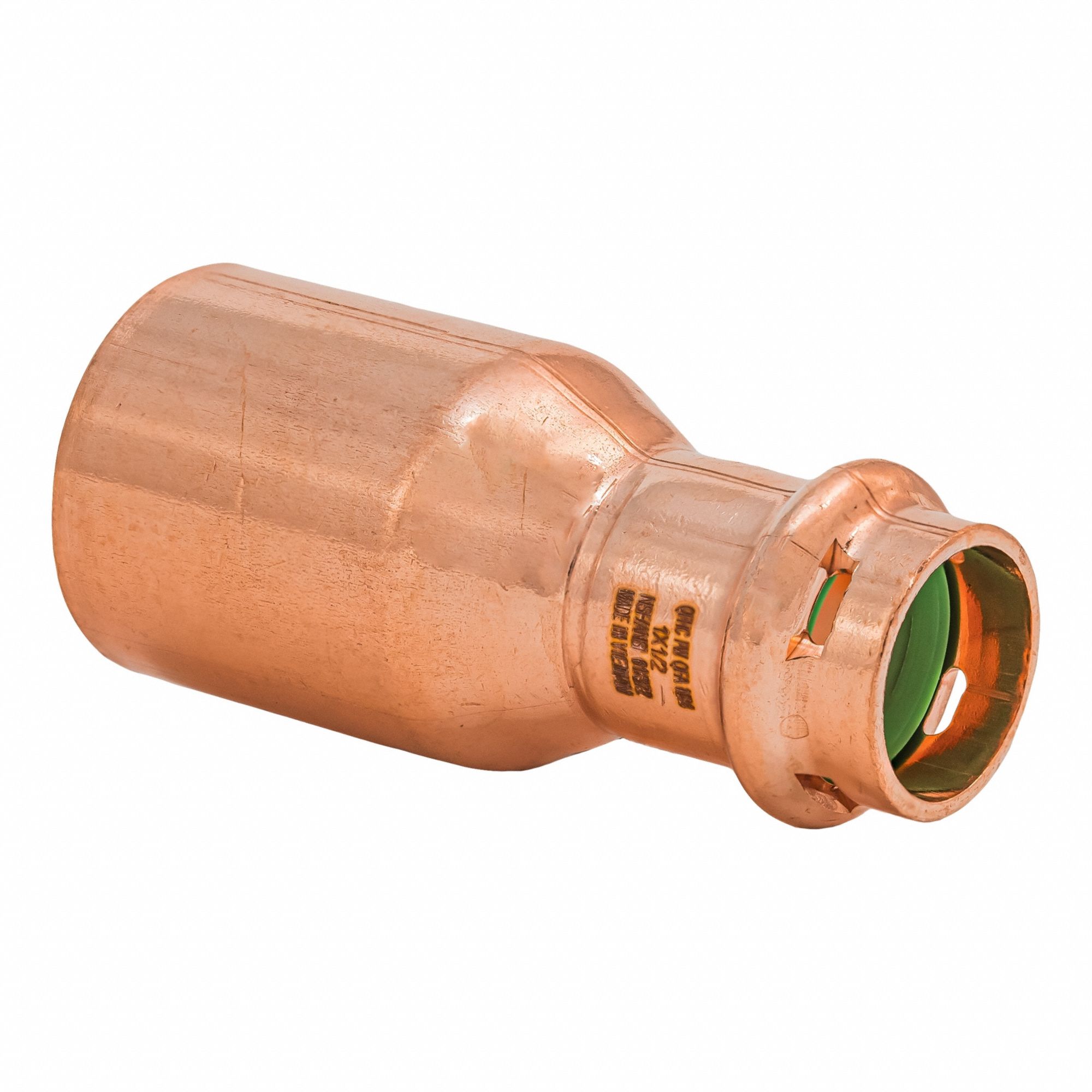 Press Copper Reducer: 1 in CTS x 1 in CTS size, FTG x Press-fit, Copper