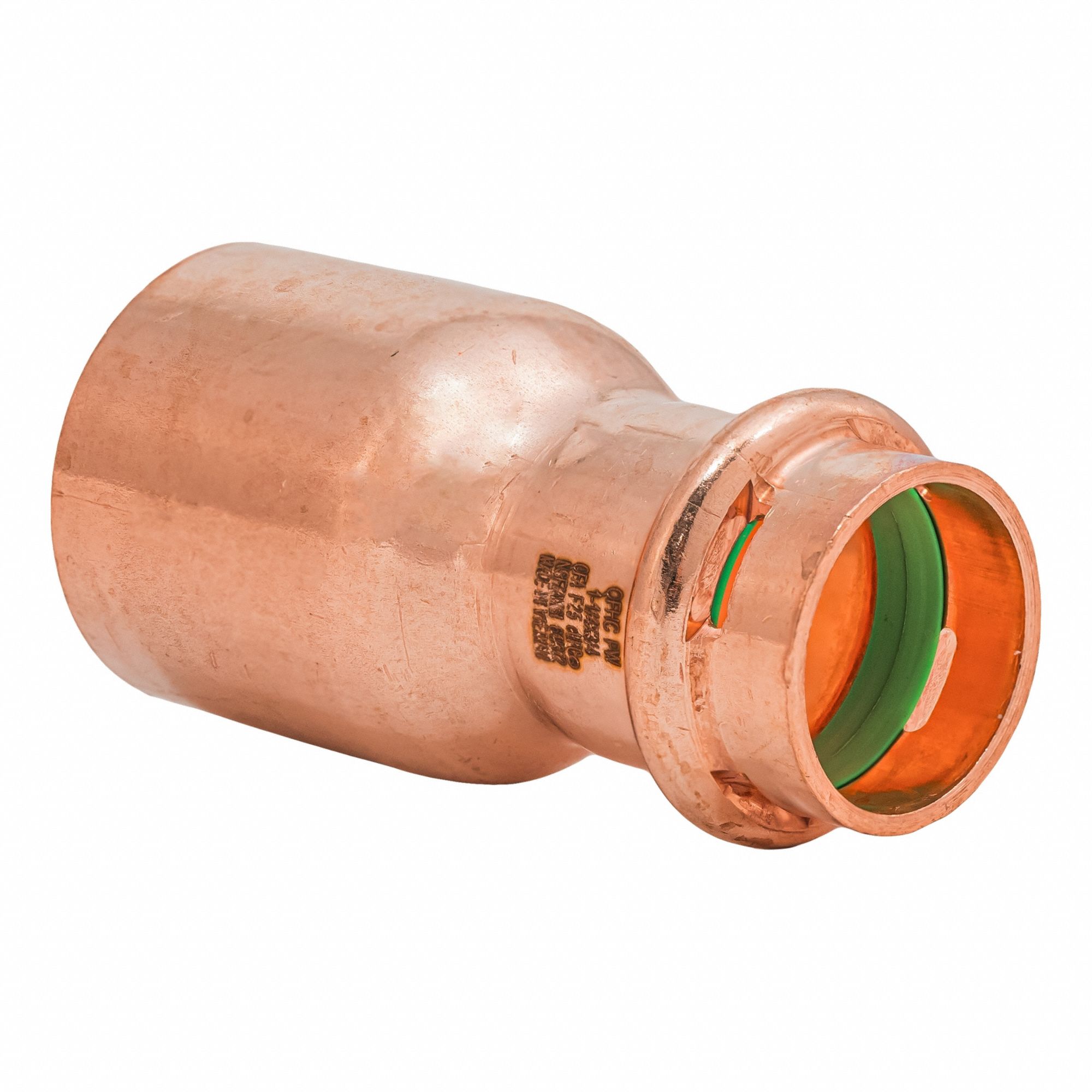 Press Copper Reducer: 1 1/4 in CTS x 3/4 in CTS size, FTG x Press-fit, Copper