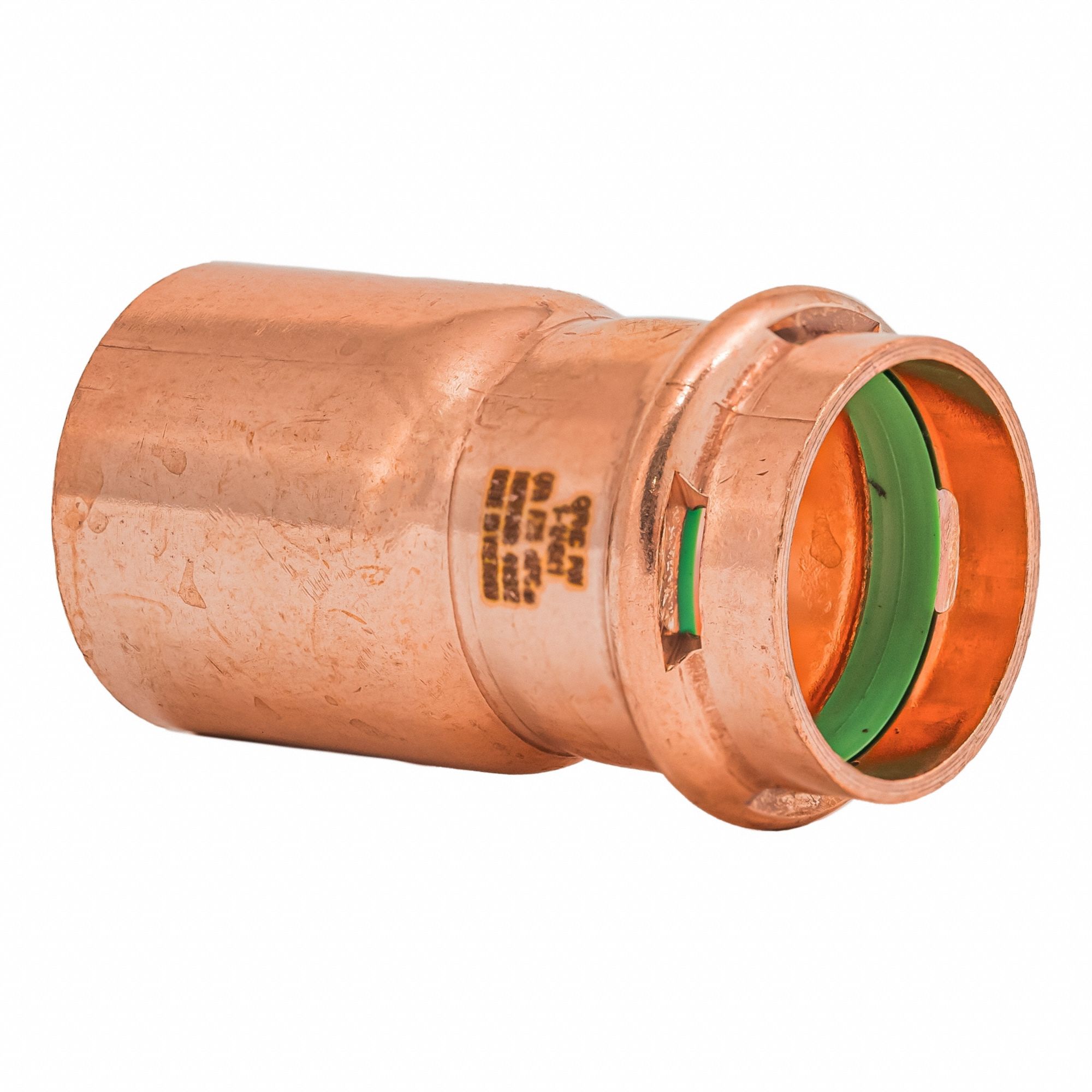 Press Copper Reducer: 1 1/4 in CTS x 1 in CTS size, FTG x Press-fit, Copper