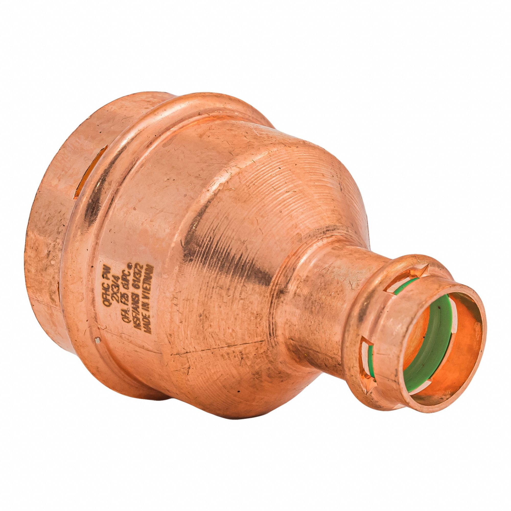 Press Copper Coupling: 2 in CTS x 3/4 in CTS size, Press-fit x Press-fit