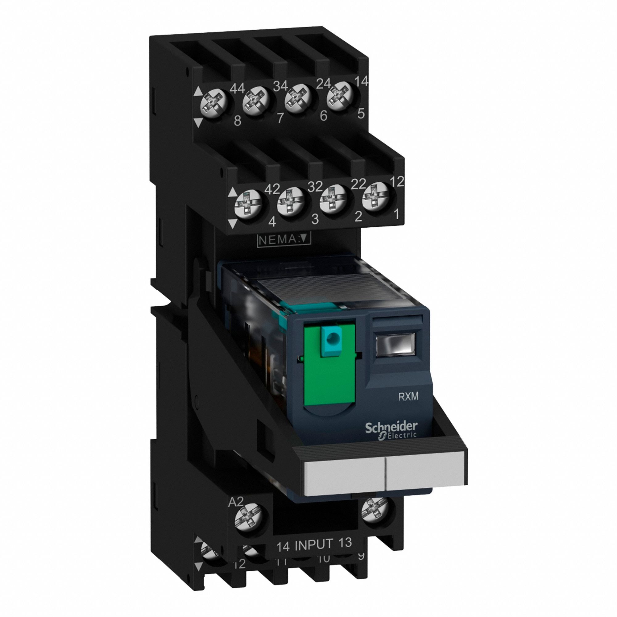 SCHNEIDER ELECTRIC PLUG-IN RELAY,4 C/O,24V DC INPUT,RXM - 3353 ...