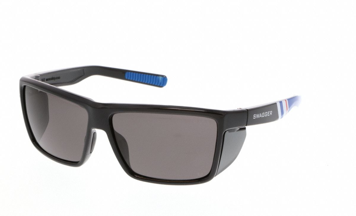 Safety Glasses: Gray Lens, Full-Frame, Anti-Fog, Black Frame, Swagger(R) SR2 Series
