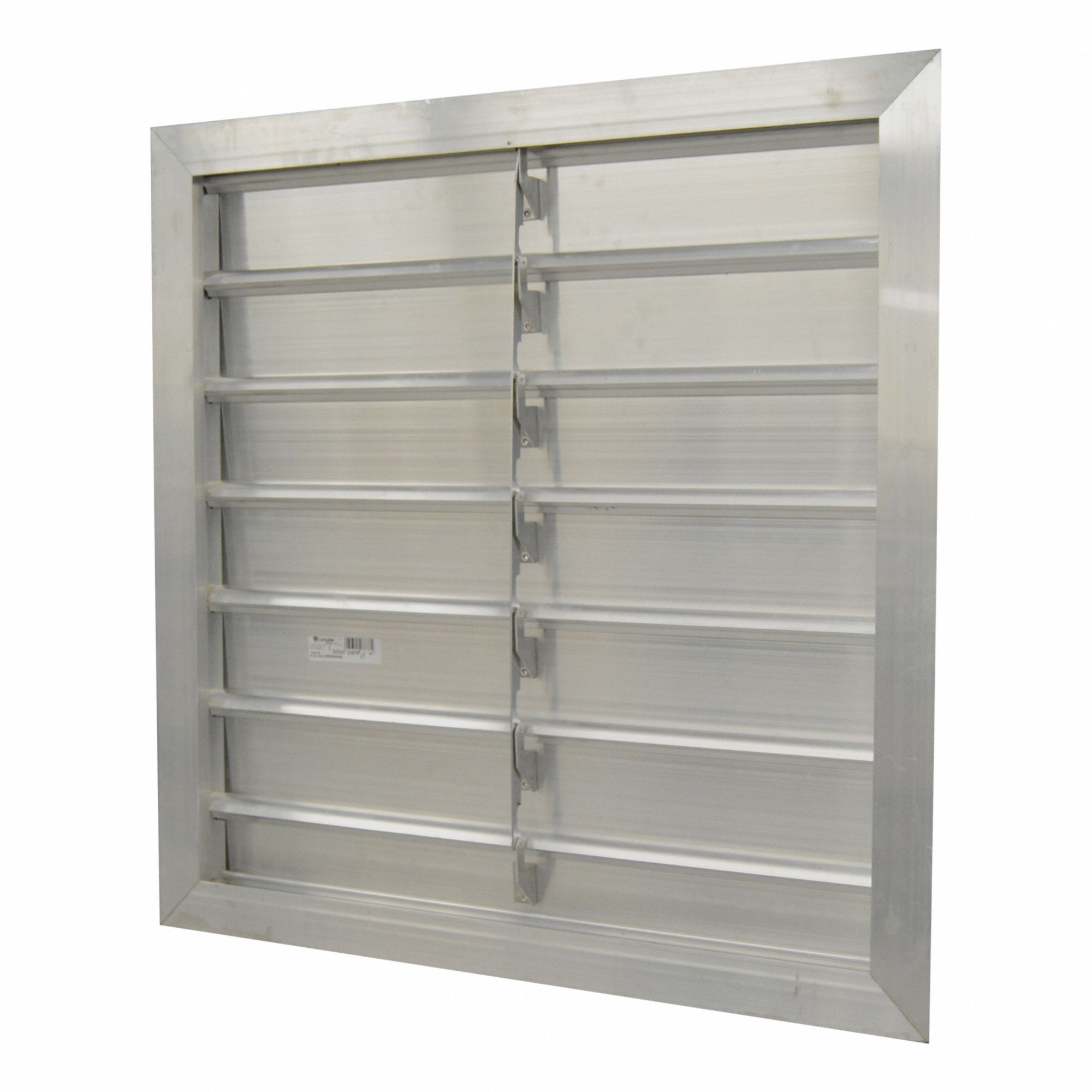 Manual Damper: For 30 in Fan, For 30 in Nominal Duct Dia, 6, 30 in H, 30 in W, 2 1/4 in D, Aluminum