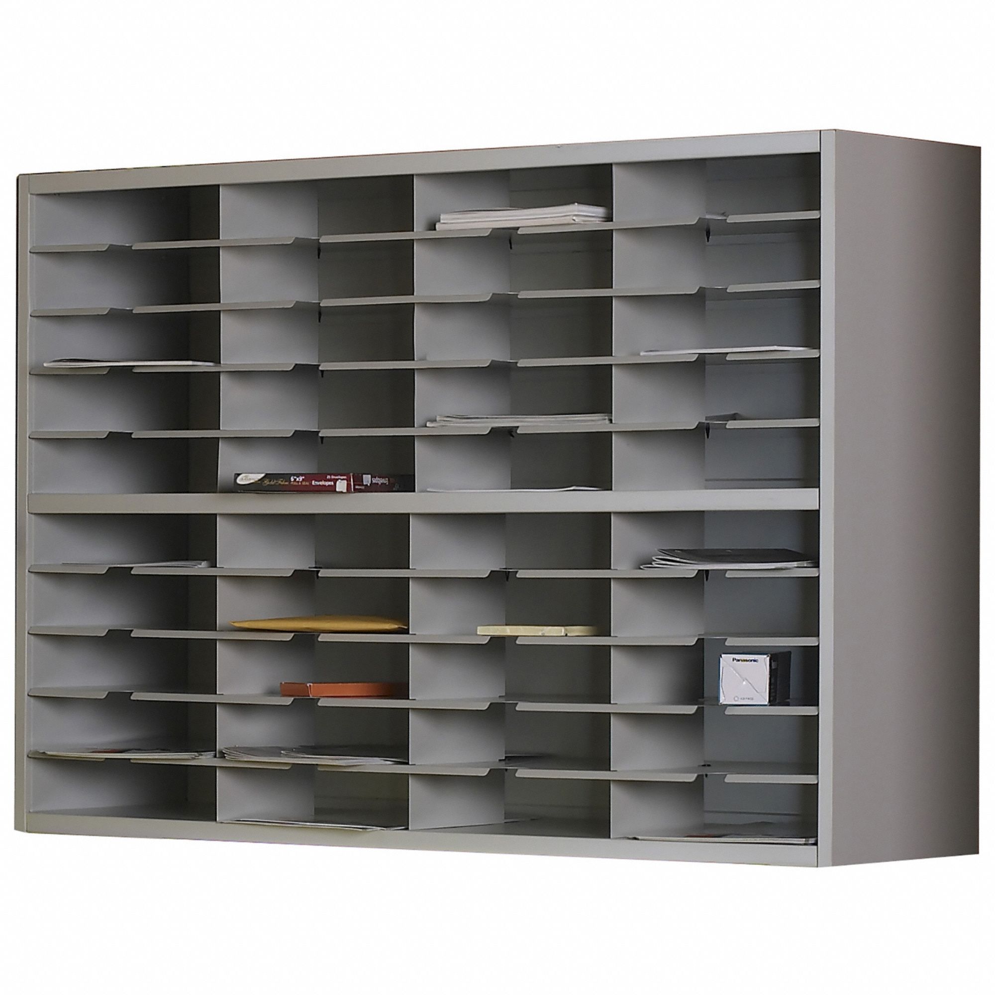 SAFCO, Gray, 8 Compartments, Literature and Mail Organizer 181JL8