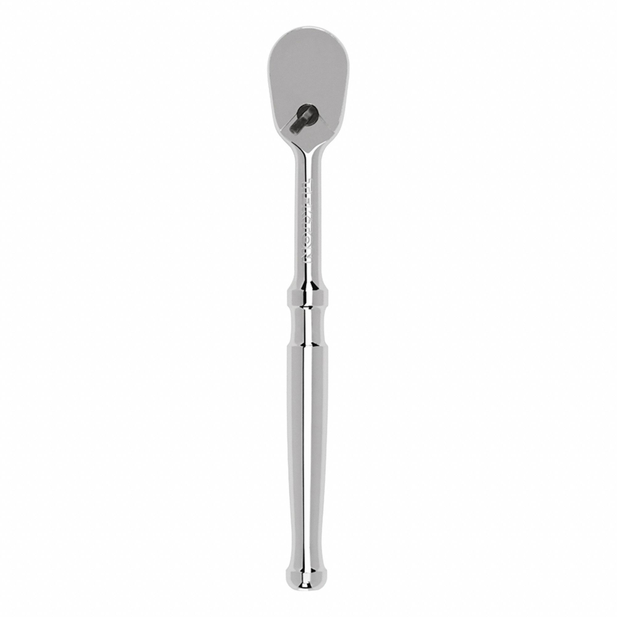 Hand Ratchet: Pear, Reversible, 6 in Overall Lg, Polished, 4° Min Arc Swing, Std Lg