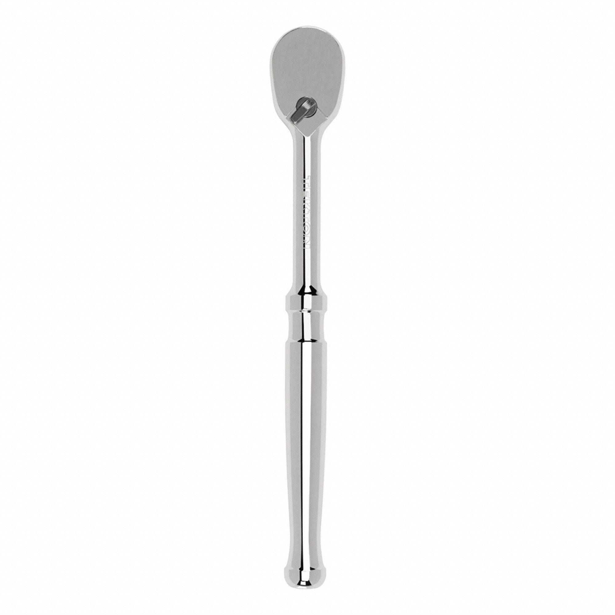 Hand Ratchet: Pear, Reversible, 8 in Overall Lg, Polished, 4° Min Arc Swing, Std Lg