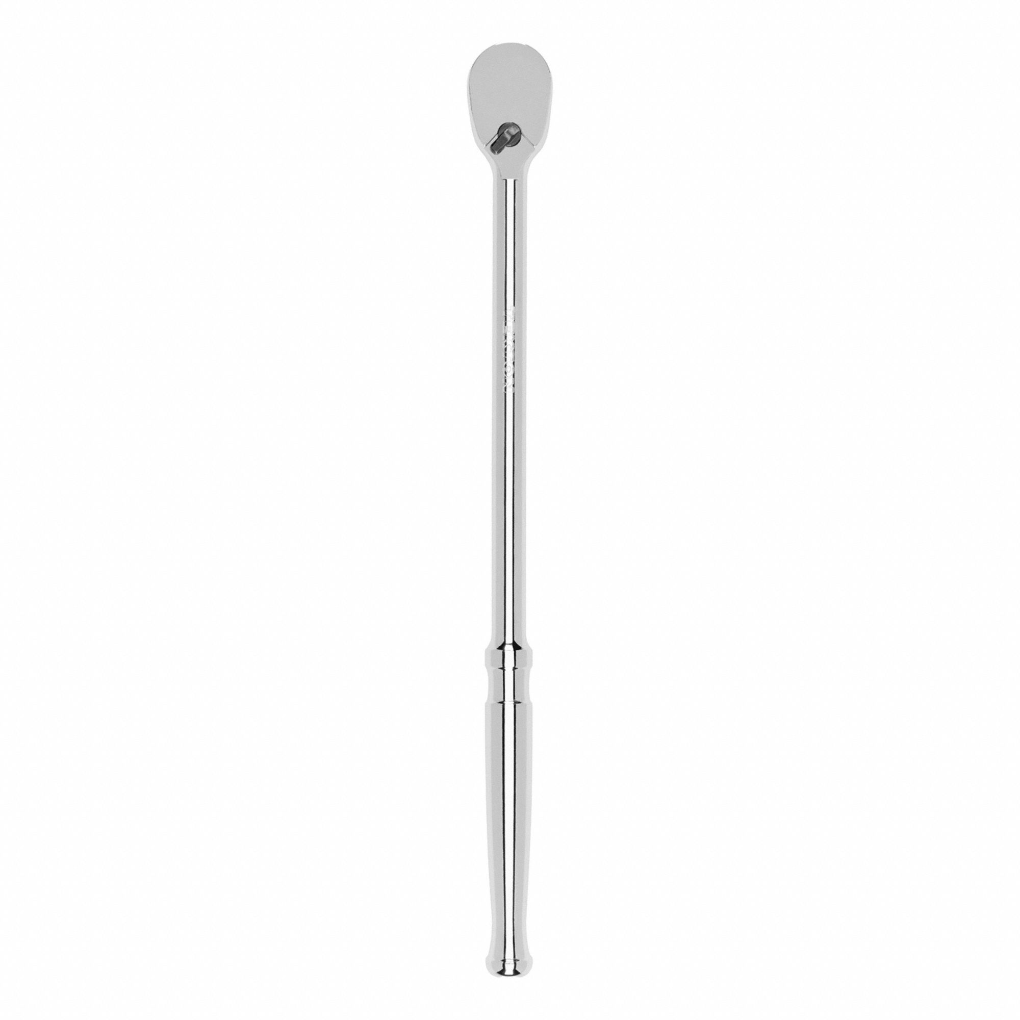 Hand Ratchet: Pear, Reversible, 12 in Overall Lg, Polished, 4° Min Arc Swing, Long Lg