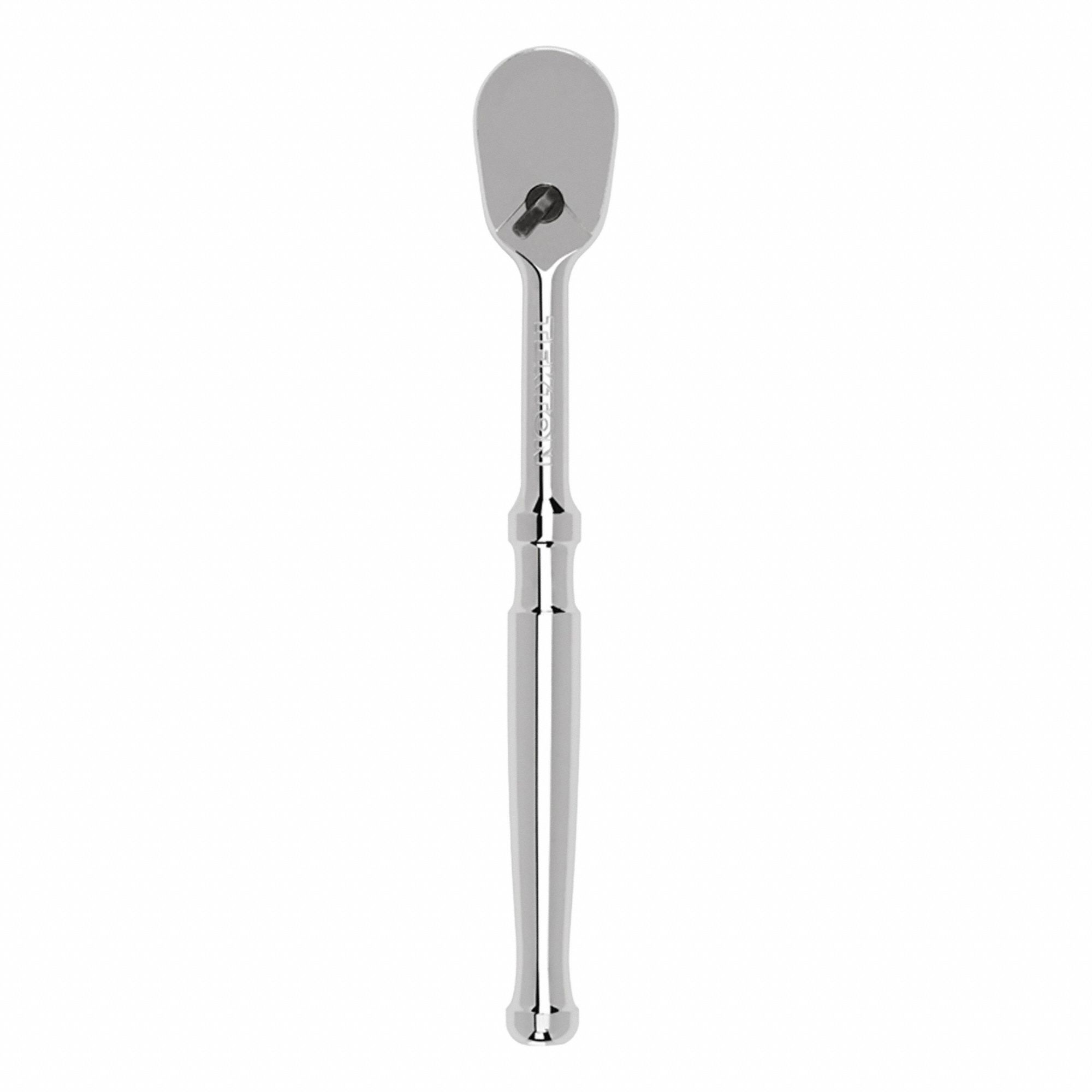 Hand Ratchet: Pear, Reversible, 6 in Overall Lg, Polished, 4° Min Arc Swing, Std Lg