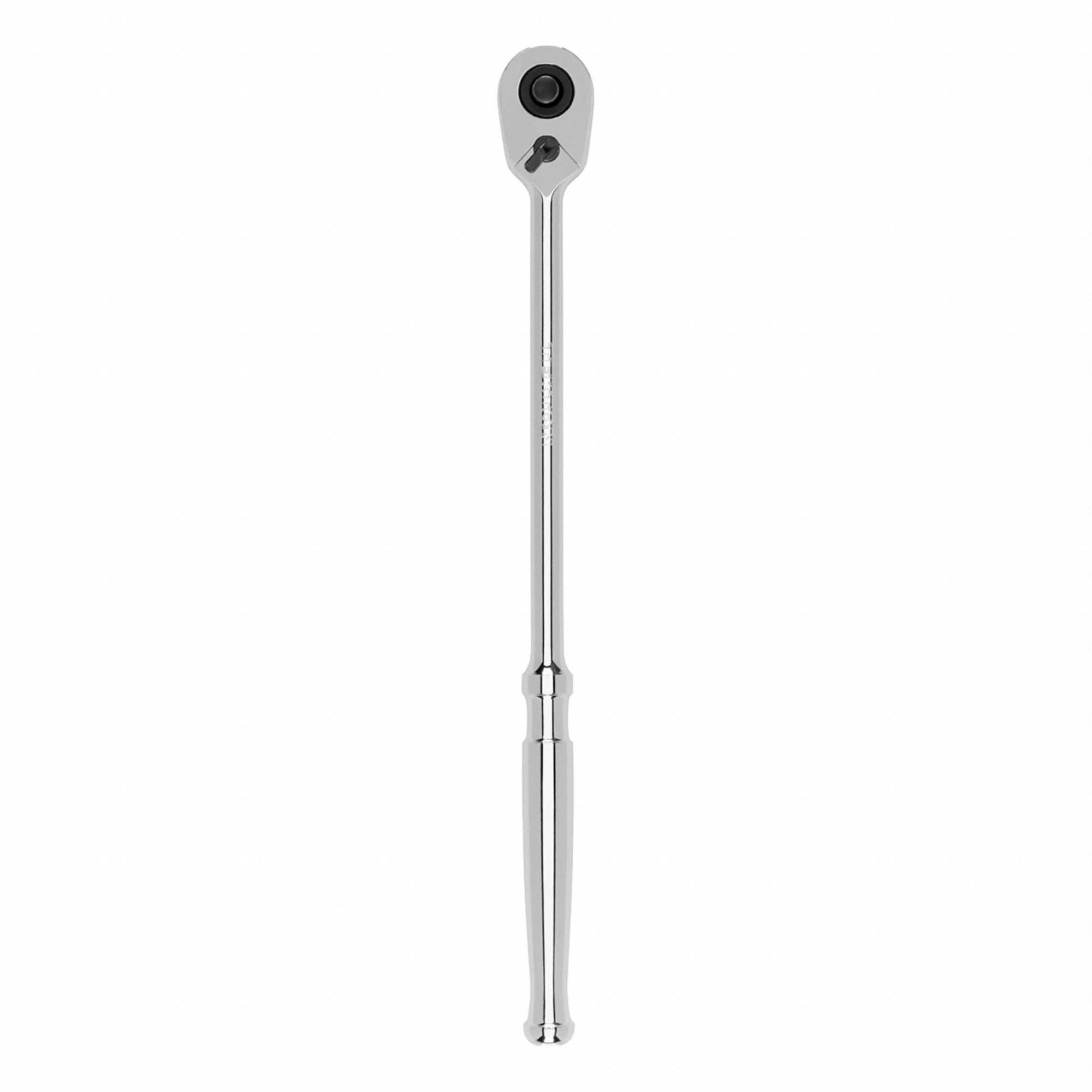 Quick-Release Ratchet: Pear, Reversible, 9 in Overall Lg, Polished, 4° Min Arc Swing, Long Lg