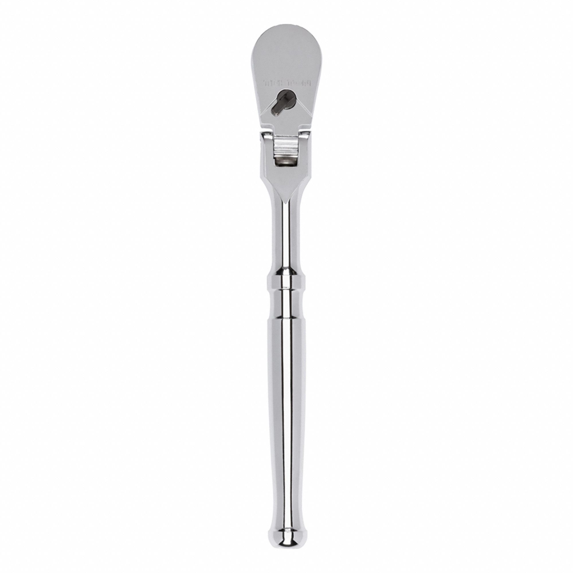 Hand Ratchet: Pear, Reversible, 8 in Overall Lg, Polished, 4° Min Arc Swing, Std Lg