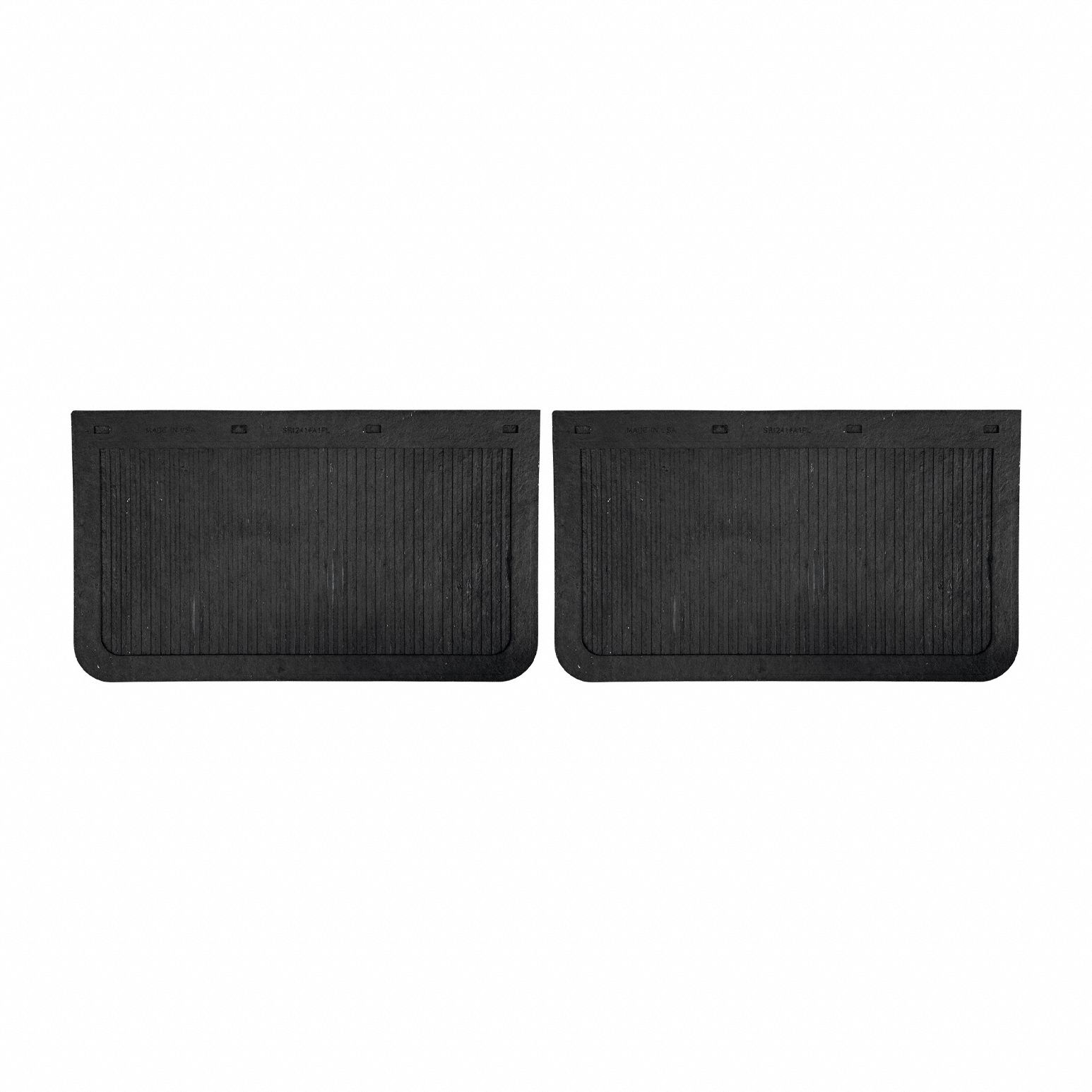 Mud Flaps: Rubber, 14 in Ht, 24 in Wd, 1/4 in Thick, Black