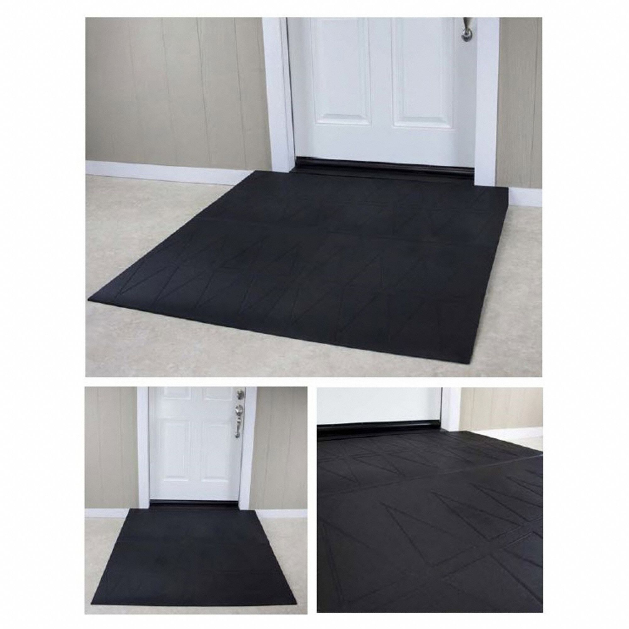 Door Ramp: 53 1/2 in Lg, ADA Compliant, Black