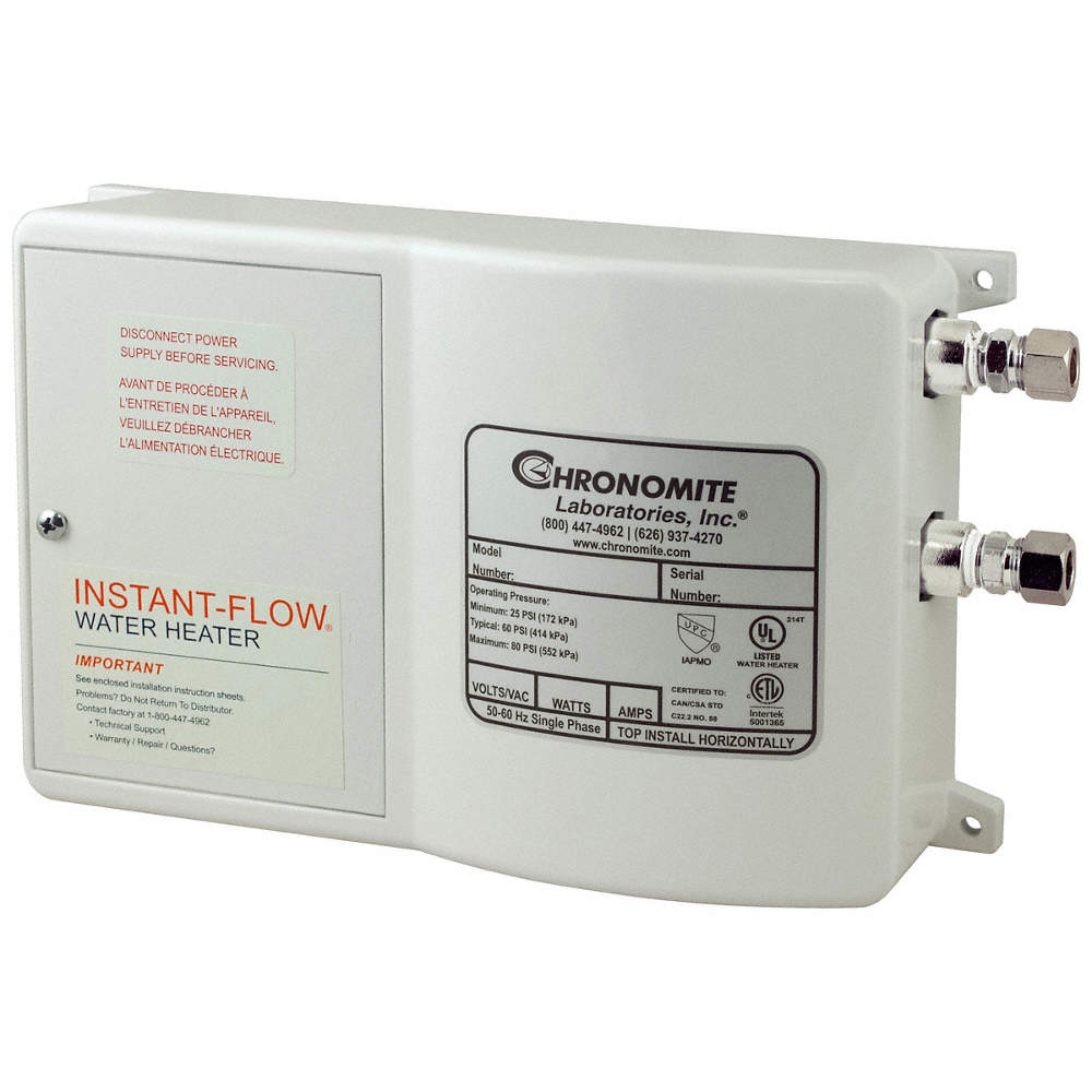 CHRONOMITE LABS Calentador Agua Paso Eléctrico,9-5/8 - Calentadores de Agua  sin Tanque - 6DXT2