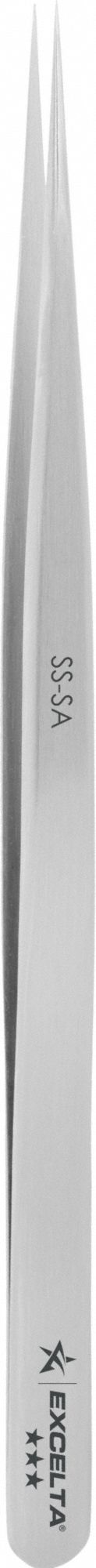 Tweezers: Stainless Steel, Point, Straight Tip, 0.005 in Tip Thick