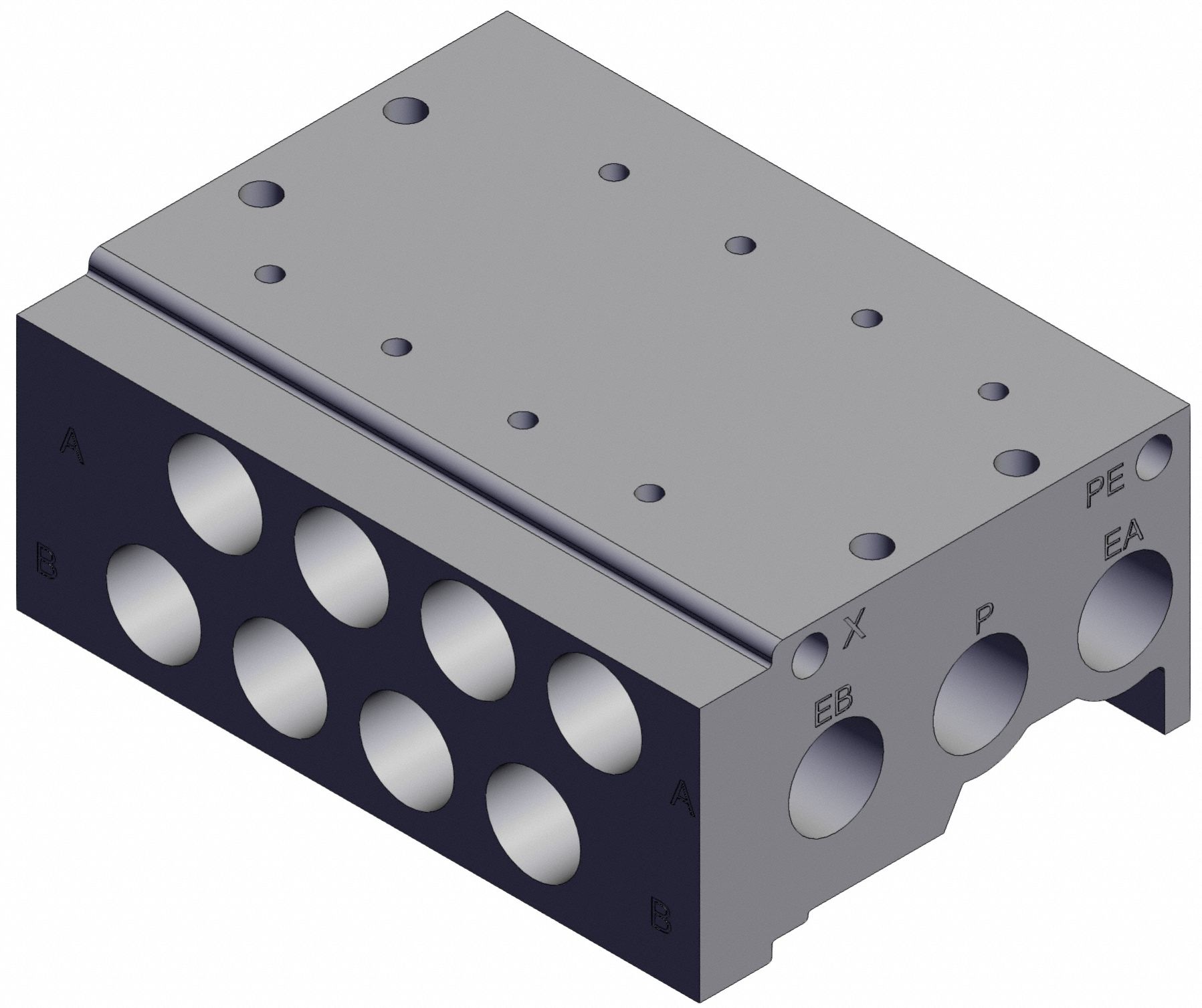 Manifolds: SY5000 Series, 4 Ports, Female 1/4 NPT, -10°C to 50°C, Side Port, Horizontal