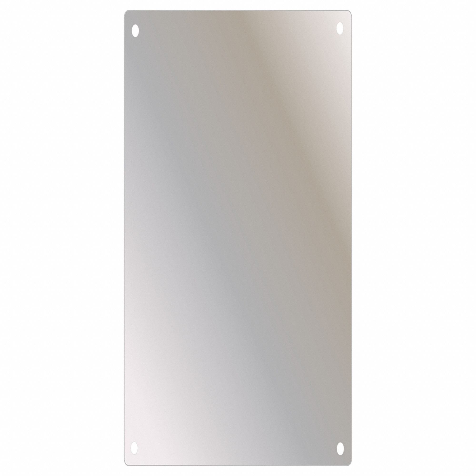 Bathroom Mirror: Rectangular, Stainless Steel, 36 in Overall Ht, 18 in Overall Wd, Wall