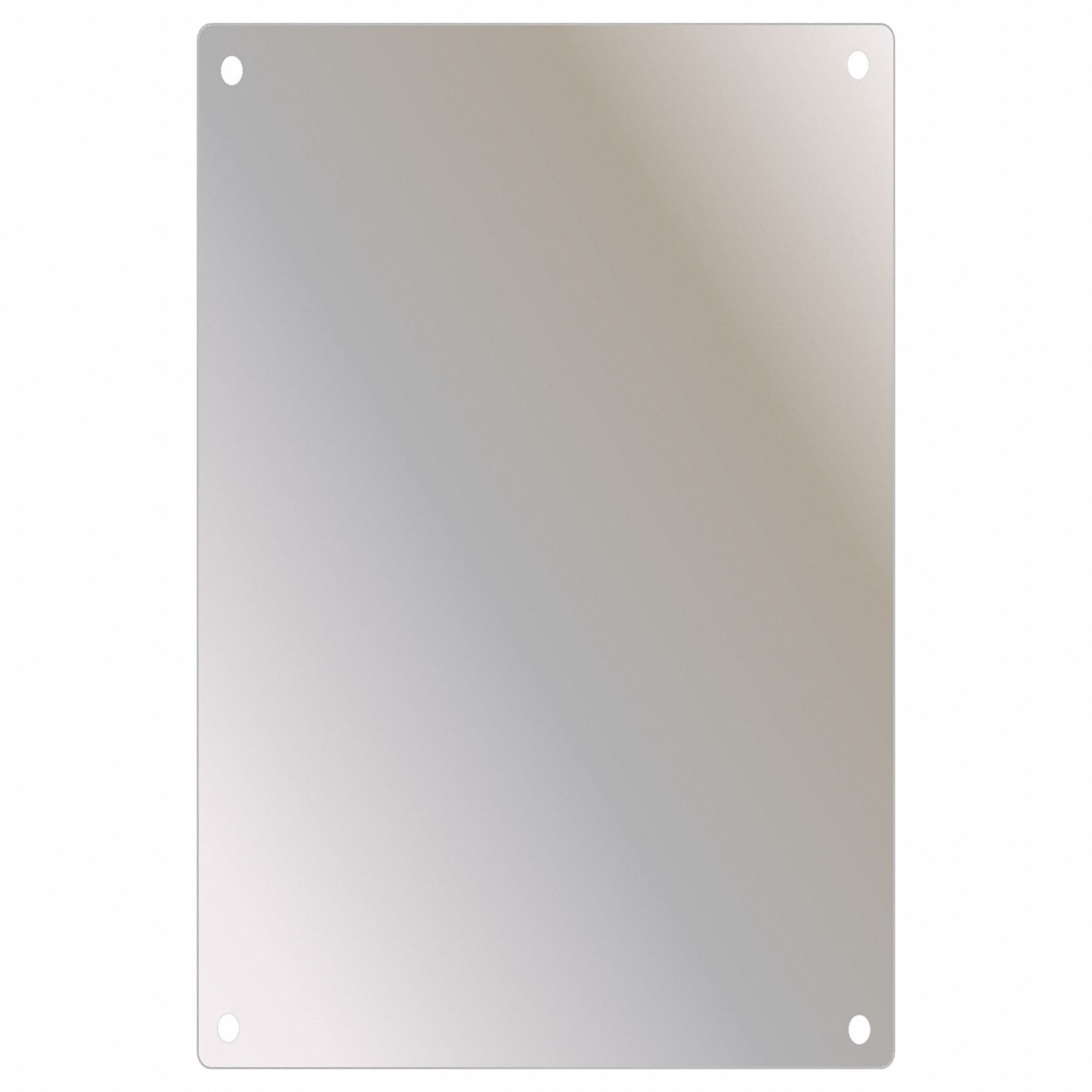 Bathroom Mirror: Rectangular, Stainless Steel, 36 in Overall Ht, 24 in Overall Wd, Wall